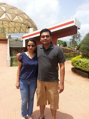 Mohit Chandra Bhardwaj with his wife